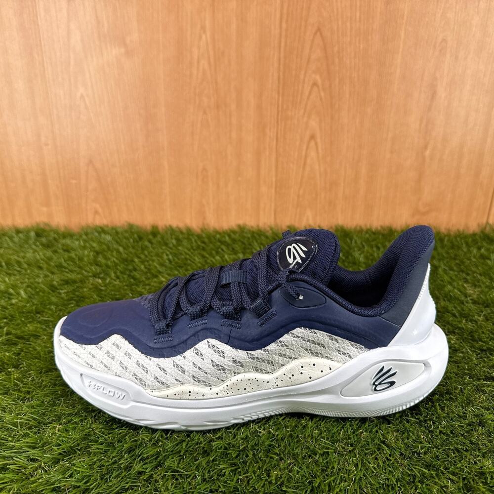 Under Armour Curry 11 TB White Midnight Navy Basketball 3027637-102 Men's Sz 7.5 - Picture 6 of 7